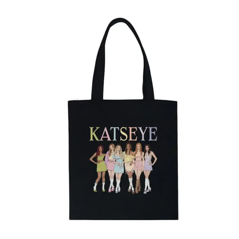 sac fourre-tout grande capacité katseye world tour pour femmes, sacs de voyage multifonctionnels, sacs de shopping tendance, cadeaux pour fans kpop version q
