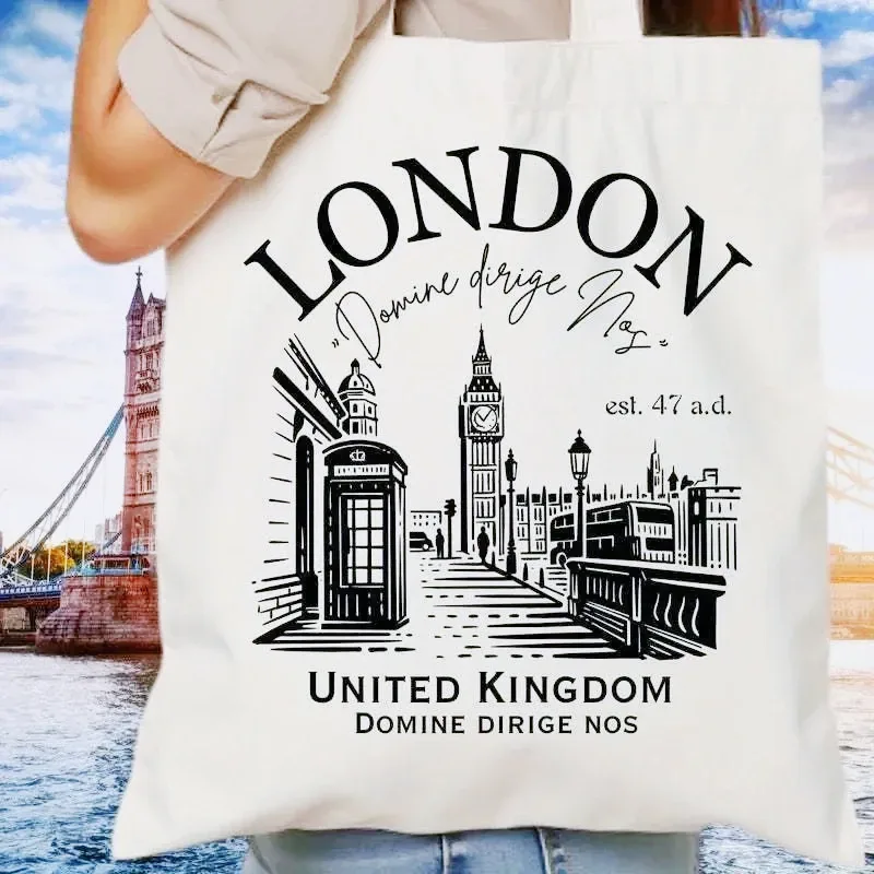cadeau souvenir de londres, sacs à bandoulière pliables tendance de la ville de londres pour les voyageurs, meilleur cadeau pour elle, sac à bandoulière élégant et durable