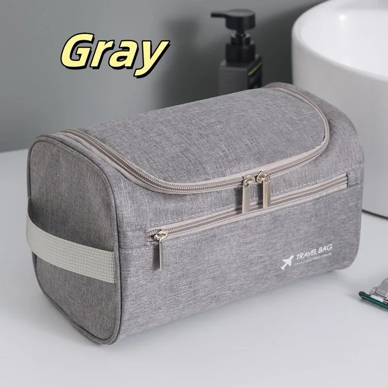 trousse de toilette de voyage portable, sac de rangement pliable de grande capacité, sac de rangement multifonctionnel à crochet