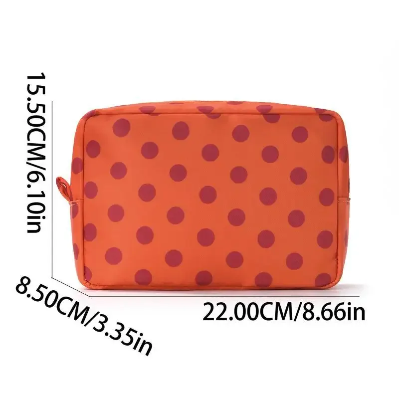 trousse de maquillage à pois, trousse de toilette de voyage étanche avec fermeture éclair, étui pour pinceaux de maquillage