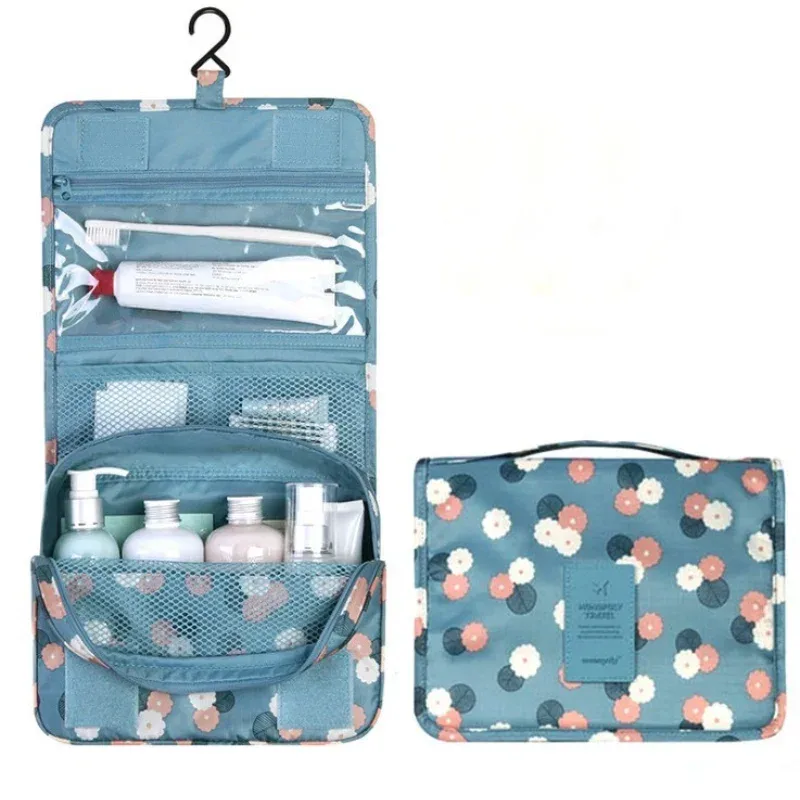 sac de maquillage à crochet de voyage multifonctionnel, sac de rangement de cosmétiques, articles de toilette étanches, organisateur de beauté, sac de rangement de salle de bain pour dames