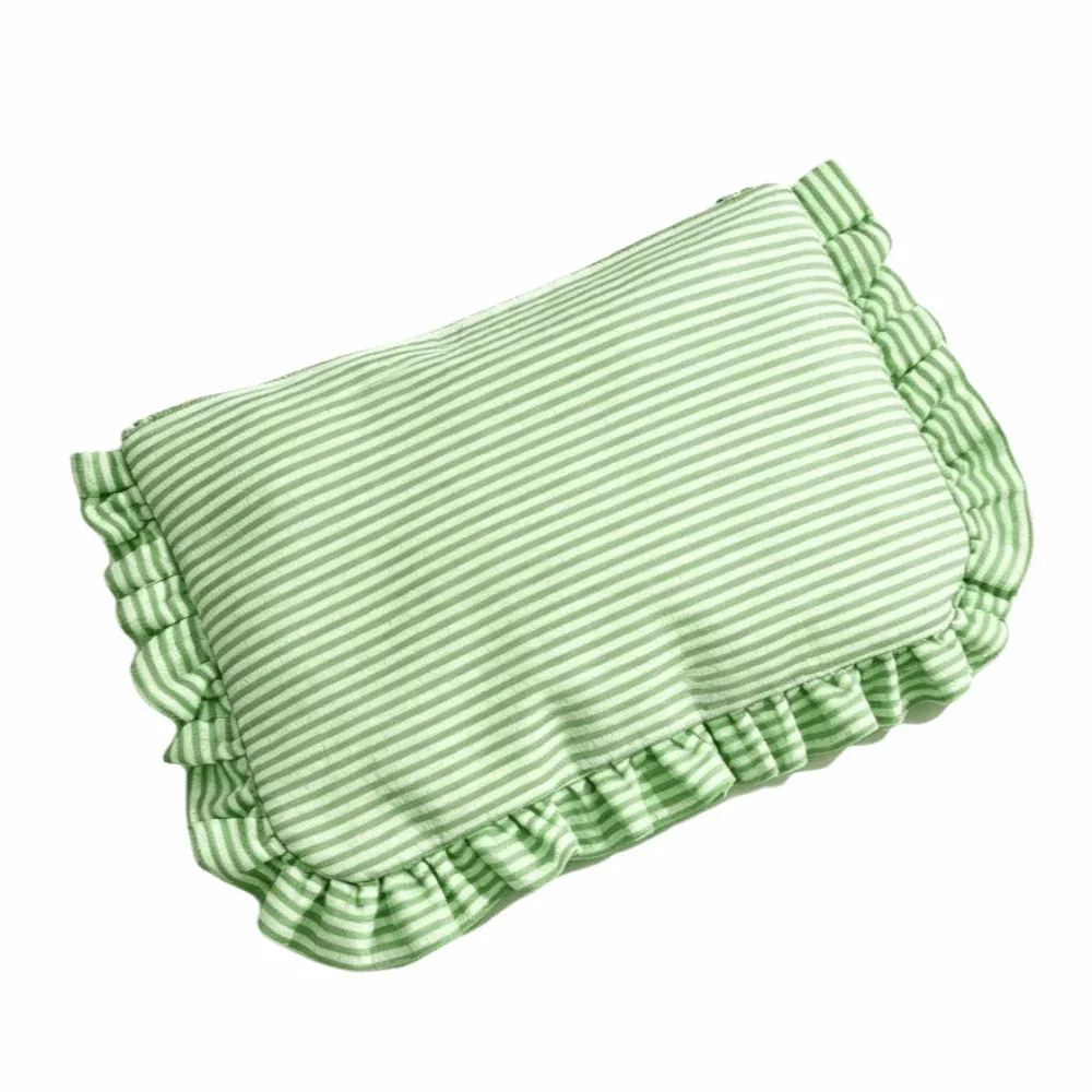 sac à cosmétiques décontracté pour femmes, motif rayé, sac à cosmétiques portable à motif rayé, fermeture éclair, organisateur de maquillage léger