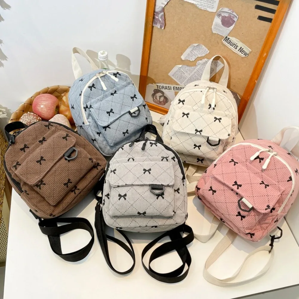 mini sac à dos imprimé nœud papillon mignon, sac à bandoulière, sac de rangement cosmétique de voyage, sacs à livres coréens pour étudiants, sac à dos décontracté 2026
