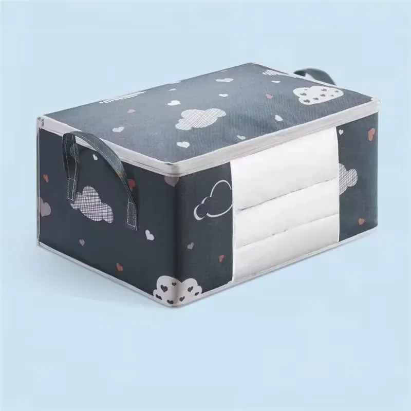 sac de rangement pliable grande capacité homefish avec poignée renforcée et fermeture éclair robuste pour couvertures et literie - sac organisateur