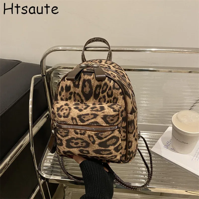 Mini sacs à dos pour femmes, sac à dos imprimé léopard pour l'université, mini sac à dos multifonction pour les voyages de loisirs, sacs à dos simples pour femmes