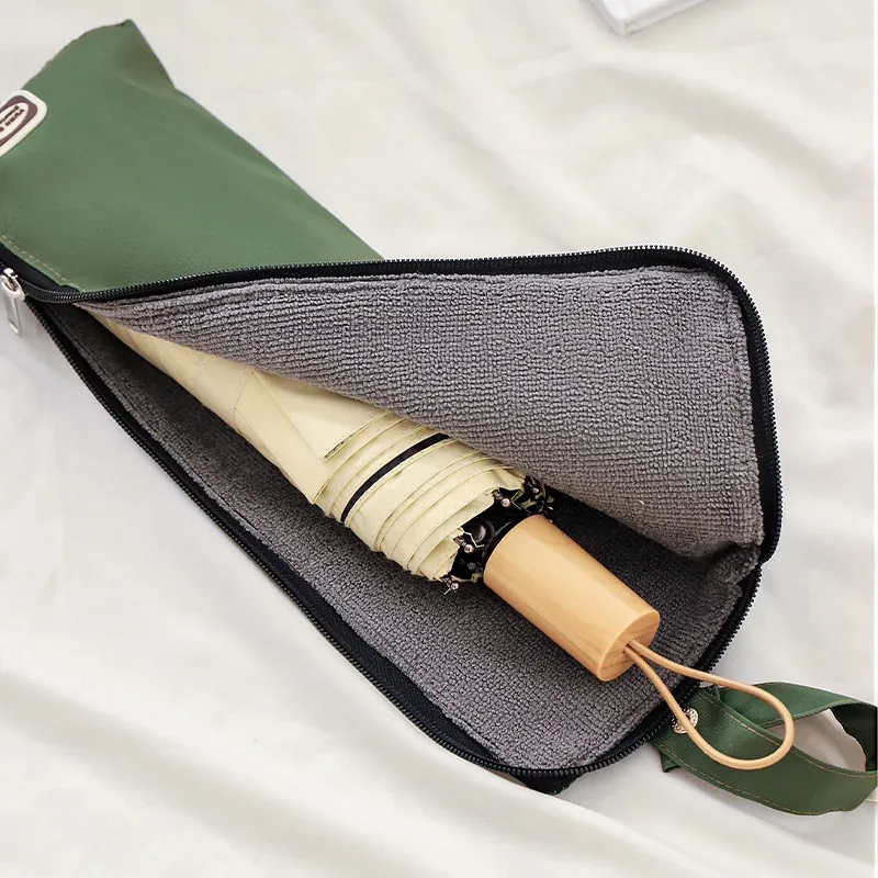 sac de rangement pour parapluie en coton imperméable épaissi, portable, pliable, en tissu oxford pour extérieur, housse de parapluie, sac de protection contre la pluie