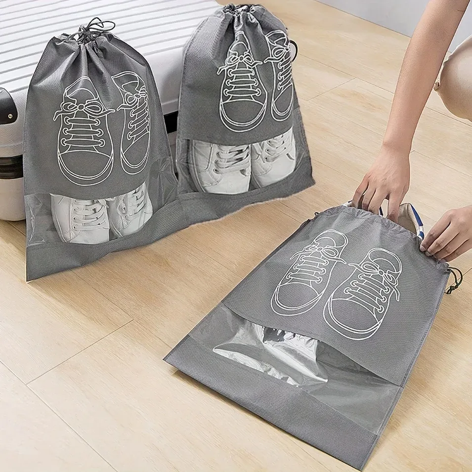 sac de rangement pour chaussures, 2/5/10, organisateur de placard, sac portable de voyage non tissé, poche étanche pour vêtements, sac suspendu à tirage classé
