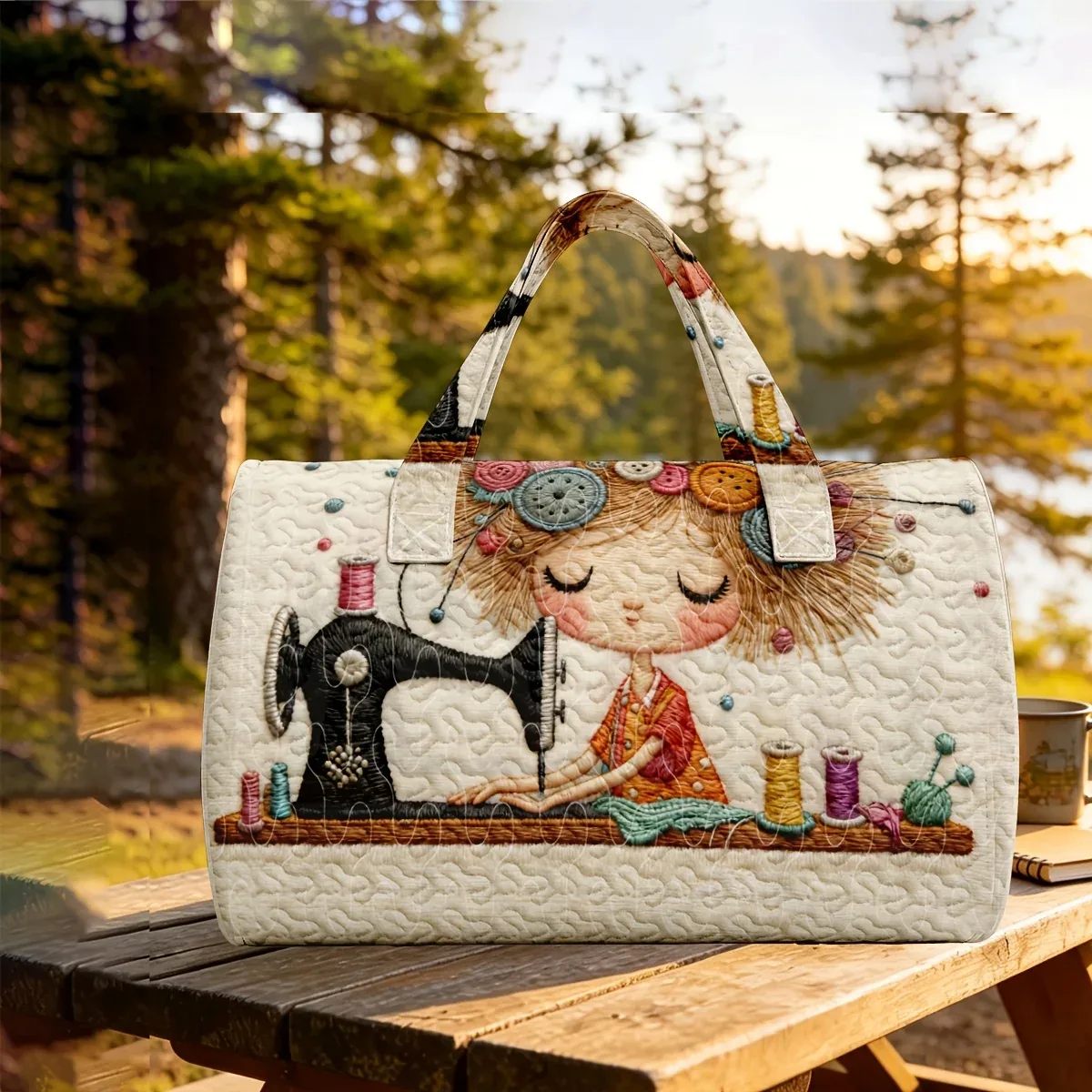 sac de voyage matelassé 3d de grande capacité, style 3d, sac de transport pour courtes distances