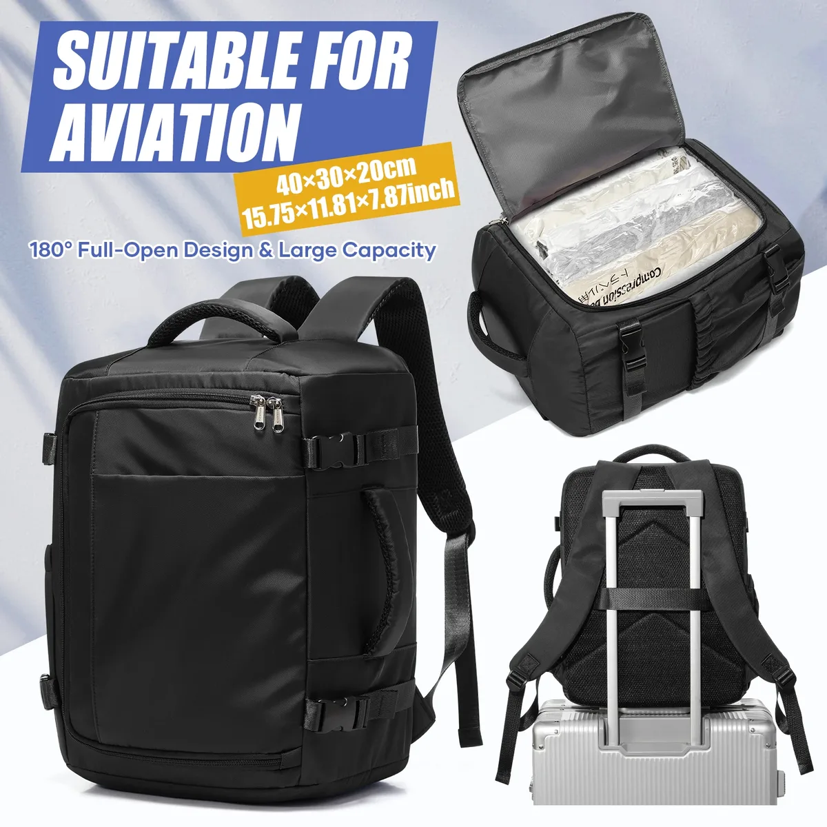 bagage cabine ryanair 40x30x20, sac sous siège, nouveau sac à dos de voyage easyjet pour hommes et femmes, sac d'école, sacoche pour ordinateur portable 15,6 pouces