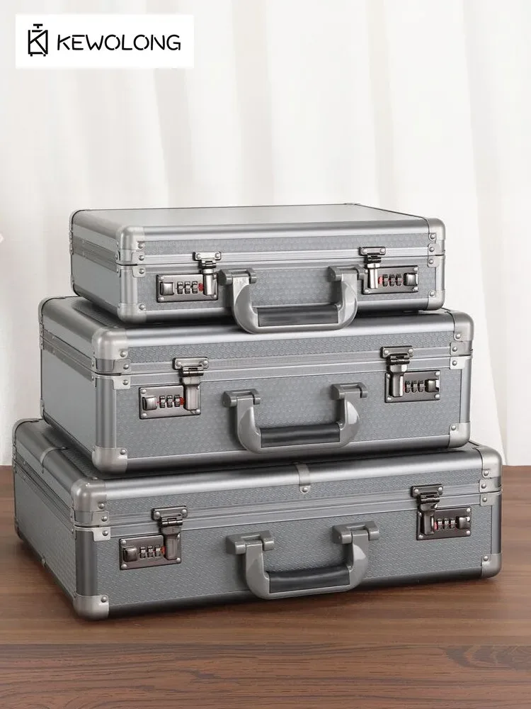 mallette rigide d'affaires avec serrure-boîte de sécurité de bureau coffre-fort pour documents pour fichiers, certificats, espèces, valise portable