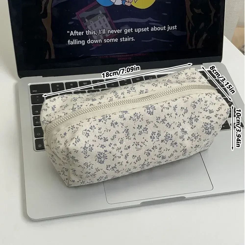 Sac à Stylos à Imprimé Floral de Haute Qualité, Sacoche Multifonctionnelle de Grande Capacité