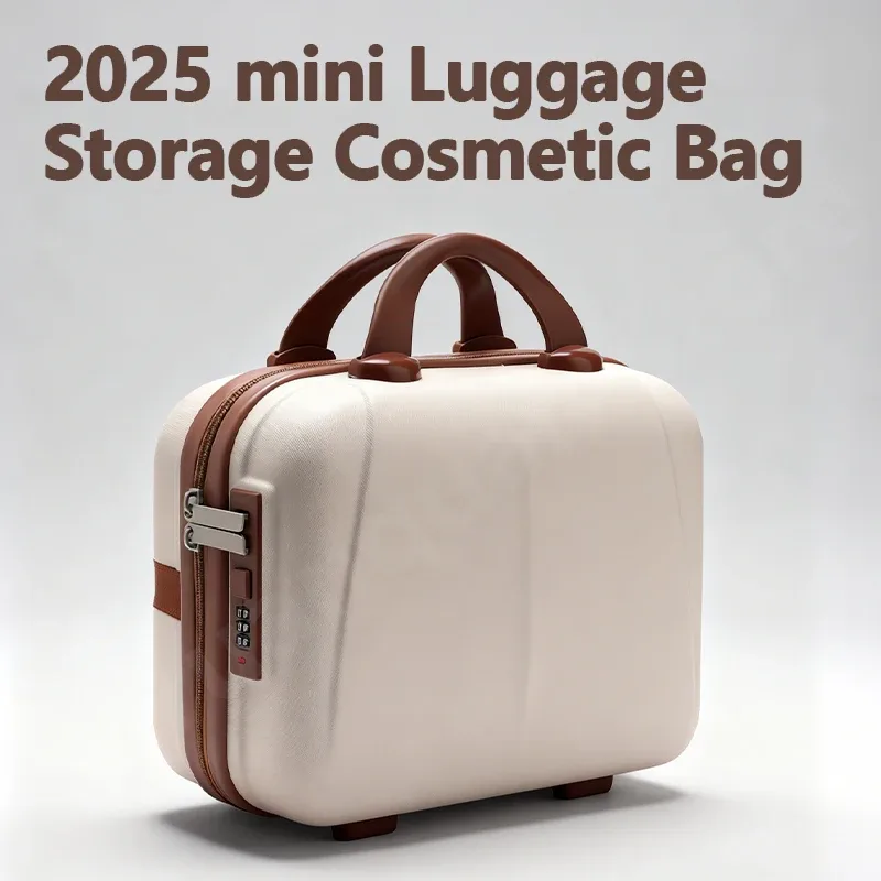 2025 nouvelle coque rigide portable voyage portable mini bagages rangement articles de toilette trousse de maquillage verrouillage par mot de passe pour protéger les cosmétiques
