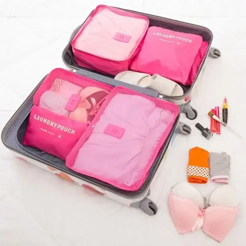 ensemble de 6 sacs de rangement de voyage, ensemble de sacs de rangement pour valise, organiseurs de bagages portables, organiseurs pliables pour vêtements et chaussures