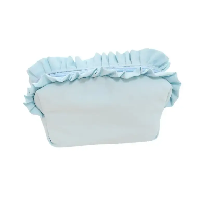 sac à cosmétiques à volants multicolores, pochette de maquillage mignonne avec fermeture éclair, sac de rangement de voyage portable pour femmes et filles