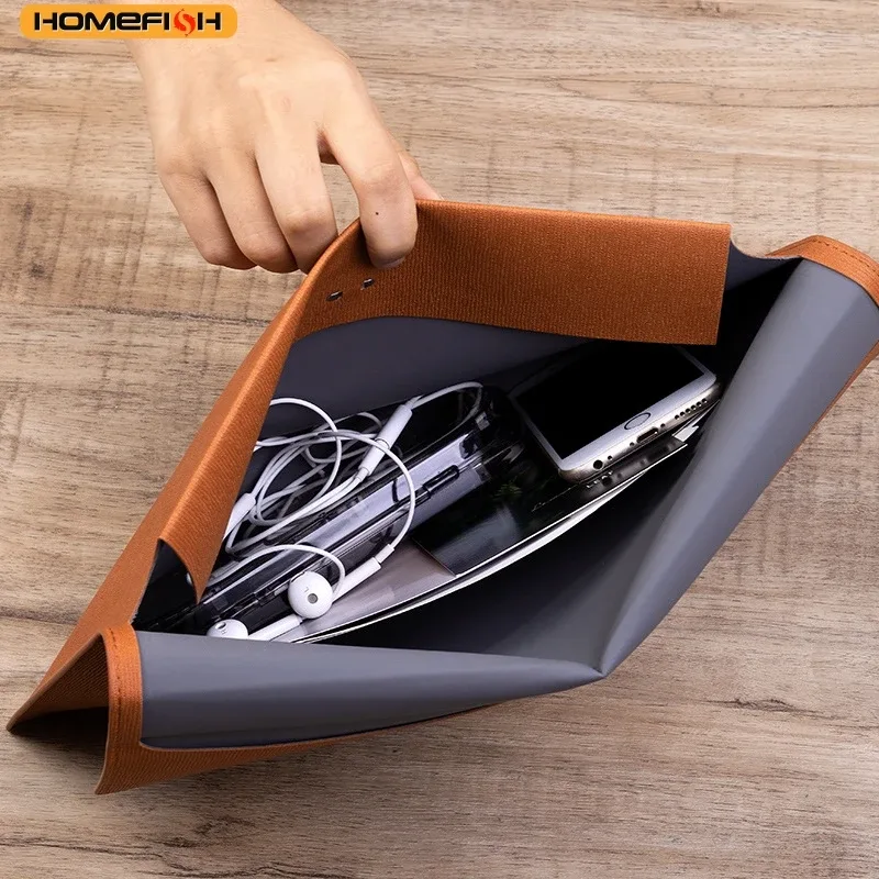 HOMEFISH Pochette de rangement A4 grande capacité avec fermeture magnétique, simple, étanche, pour bureau et affaires