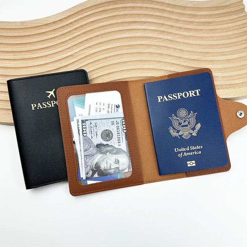 nouvel étui de passeport en cuir pu, porte-documents de voyage pour femmes et hommes