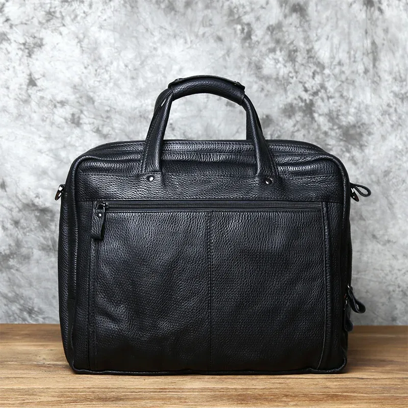 sac à main d'affaires en cuir de vachette couche supérieure pour hommes, sac messager initié décontracté, sac pour ordinateur portable 15 pouces, étui à bombes, mode, nzpj