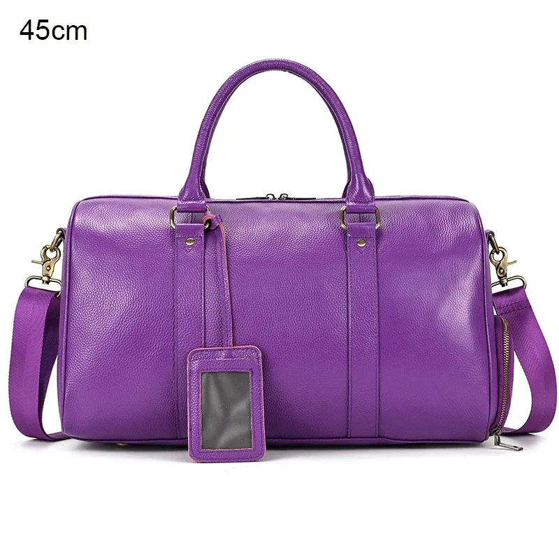 sac de voyage de luxe en cuir véritable pour hommes et femmes, sac à main en cuir de vache, sac à bandoulière de voyage, sac de sport pour week-end