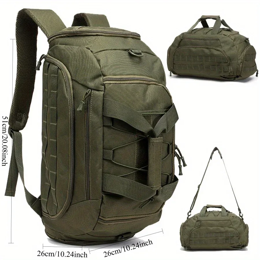 sac à dos de sport tactique 3 en 1 avec compartiment à chaussures, sac polochon convertible pour hommes et femmes, sac de voyage de nuit pour week-end