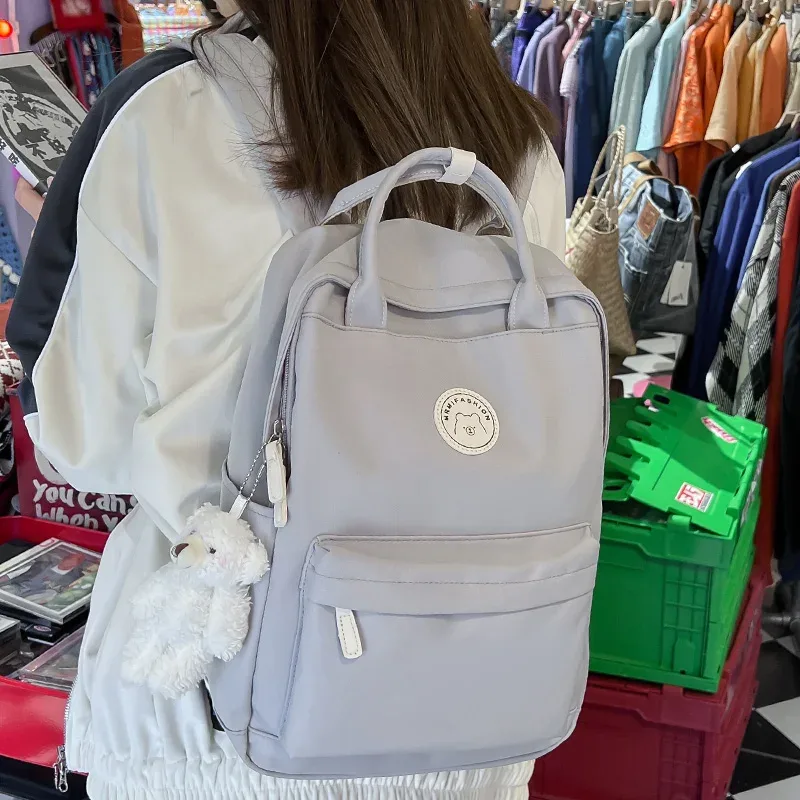 sac à dos à la mode pour étudiante, étanche, mignon, cartable pour femme, ordinateur portable, livre blanc, kawaii, fille, collège, voyage