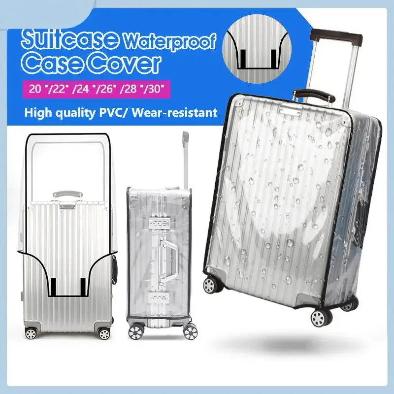housse de bagage transparente de voyage, imperméable et anti-poussière, en pvc, résistante à l'usure, convient