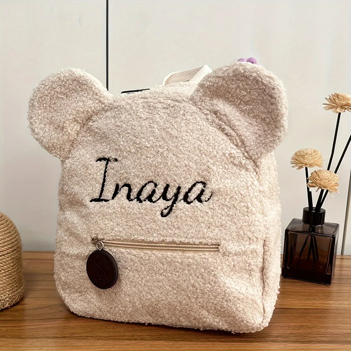 sac à dos ours en peluche avec nom brodé, sacs à bandoulière d'extérieur pour enfants, sacs cadeaux personnalisés pour enfants, automne et hiver