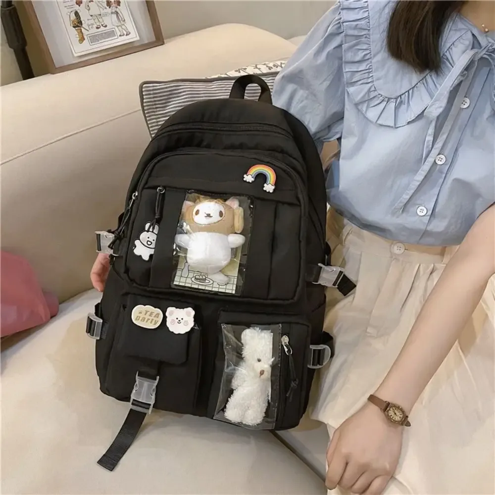 sac à dos d'école en nylon imperméable pour adolescents, sac à dos de grande capacité, sac à dos de voyage pour garçons et filles, sac à dos simple pour étudiants