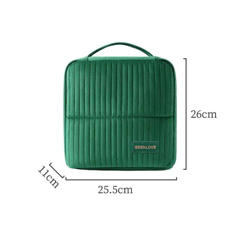 trousse de maquillage verticale, grande capacité, organisateur de cosmétiques portable, trousse de toilette de voyage avec poignée, étui à cosmétiques portable pour femmes