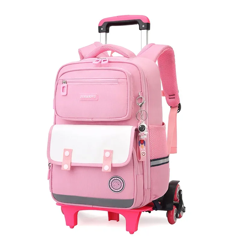nouveau sac à dos roulant pour garçons sac d'école primaire avec roues mochilas para mujer sac de chariot de voyage 2 et 6 roues sac a dos