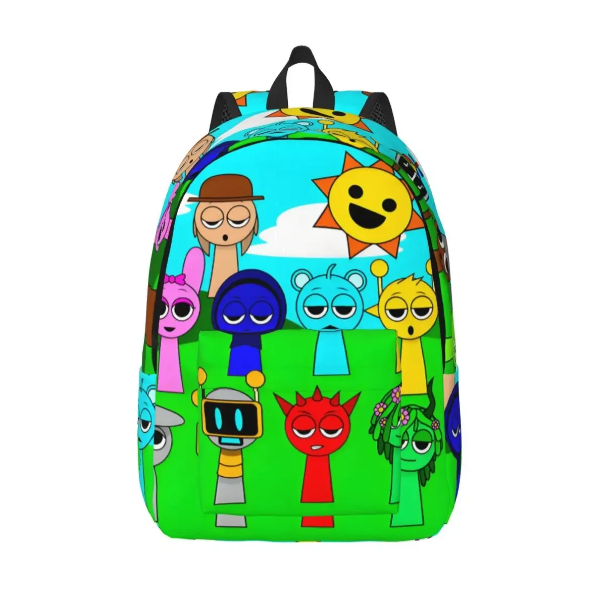 dessin animé personnalisé sprunki toile sac à dos femmes hommes sac à dos décontracté pour les sacs d'université d'école