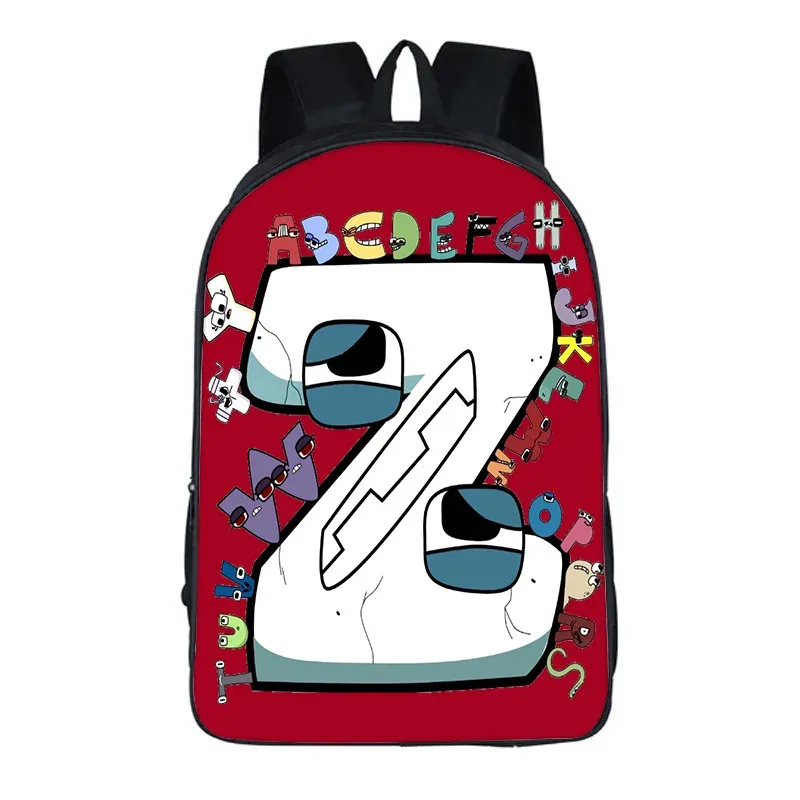 sac à dos alphabet lore avec périphériques de jeu, imprimé légende de lettres, sac à dos pour école primaire et secondaire