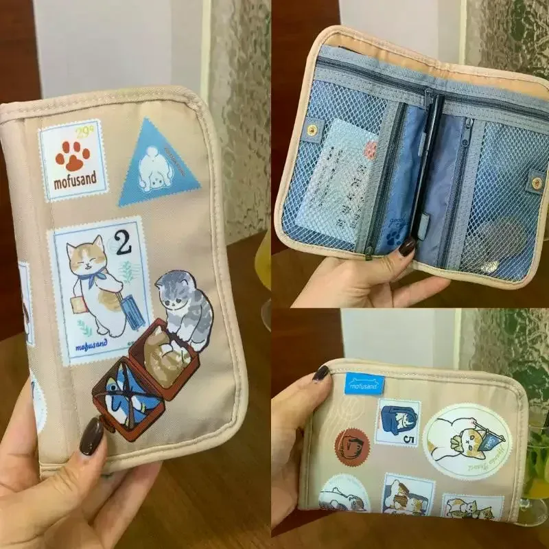 1 pièce Porte-cartes d'identité personnalisé avec impression de dessins animés, Pochette de voyage pour passeport, Organisateur de billets et d'argent, Pochette d'identité