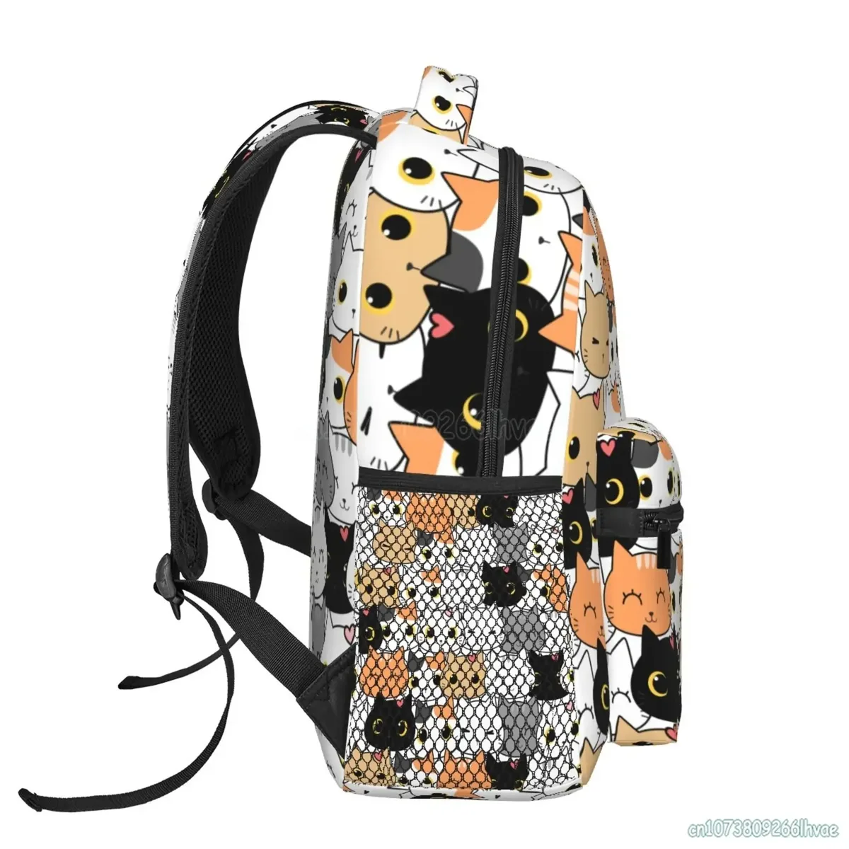 neko atsume anime cartoon mochila sac à dos pour femme, sac à dos de voyage pour filles et garçons, impression de chat mignon, sac initié pour adolescents