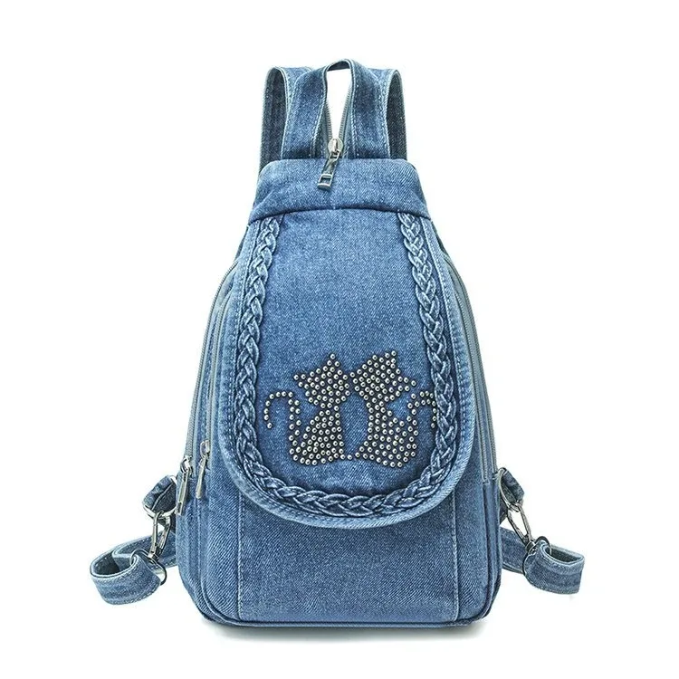 sacs à dos en jean tendance pour femmes, petits sacs de voyage, sacs à dos en jean pour femmes, sacs de poitrine pour femmes
