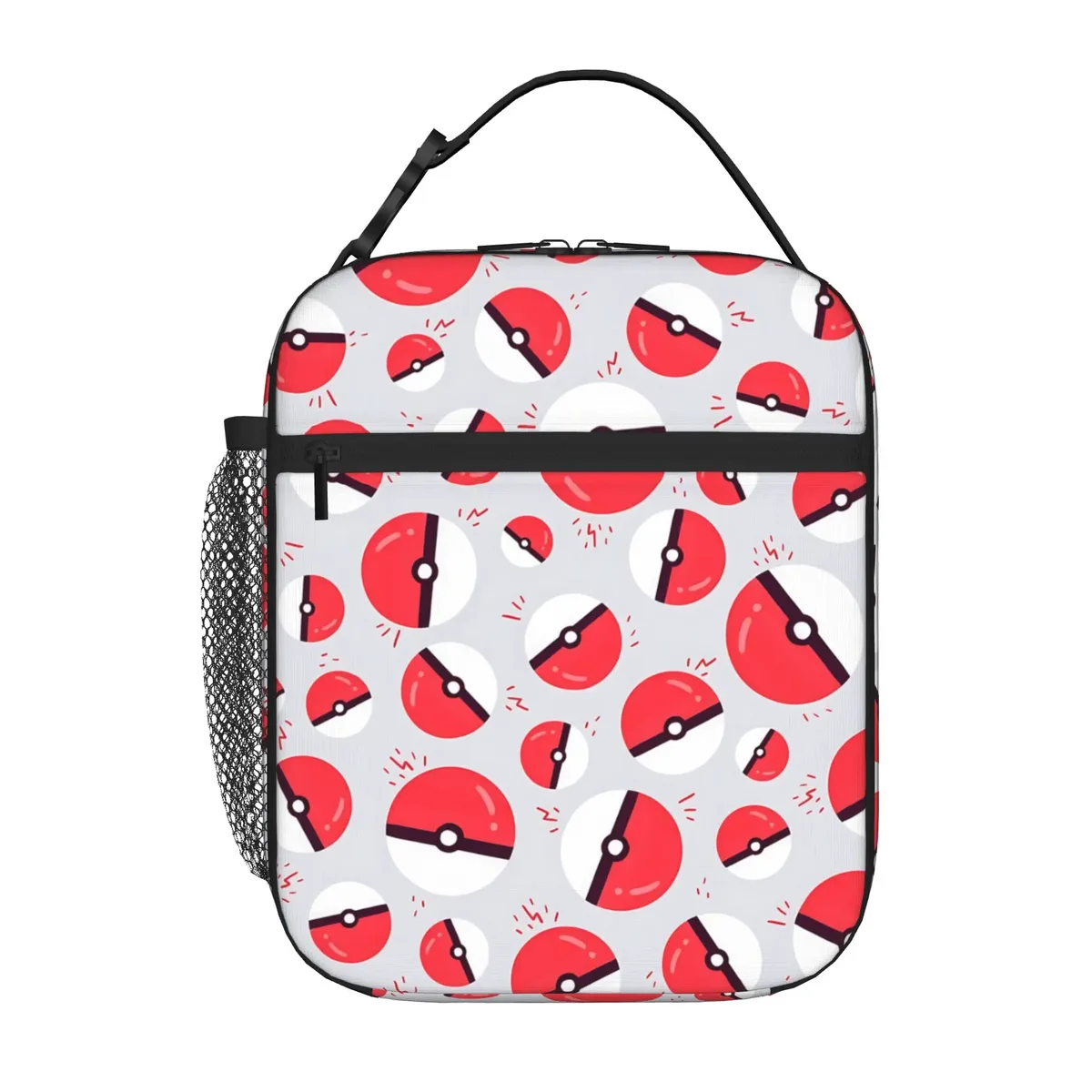 sac de rangement pour balles avec fermeture à glissière, 1 pièce, boîte à lunch scolaire pokemon, sac à nourriture réutilisable pour le déjeuner