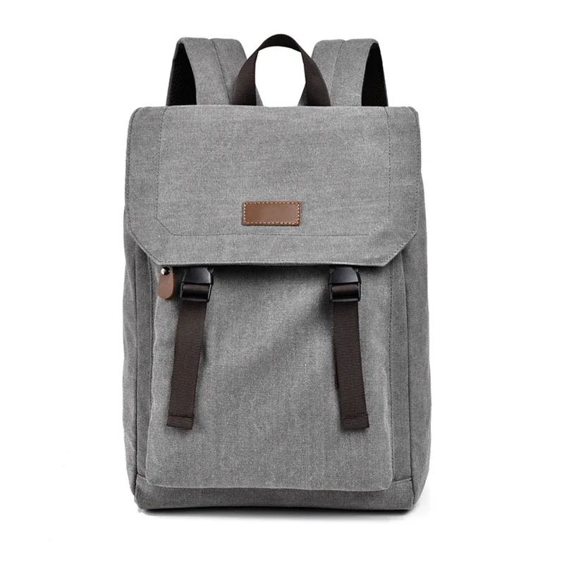 sac à dos en toile pour hommes, sac de grande capacité de style rétro avec sangles à boucle