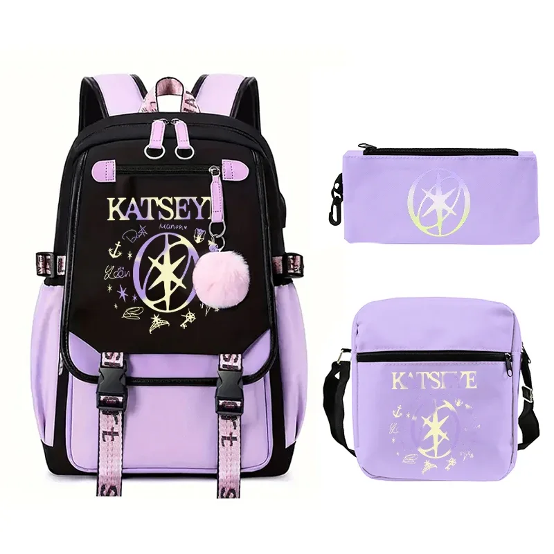 ensemble de sacs à dos kpop group katseye pour adolescentes, cadeaux de rentrée scolaire, sac de voyage coréen ulzzang katseye pour femmes