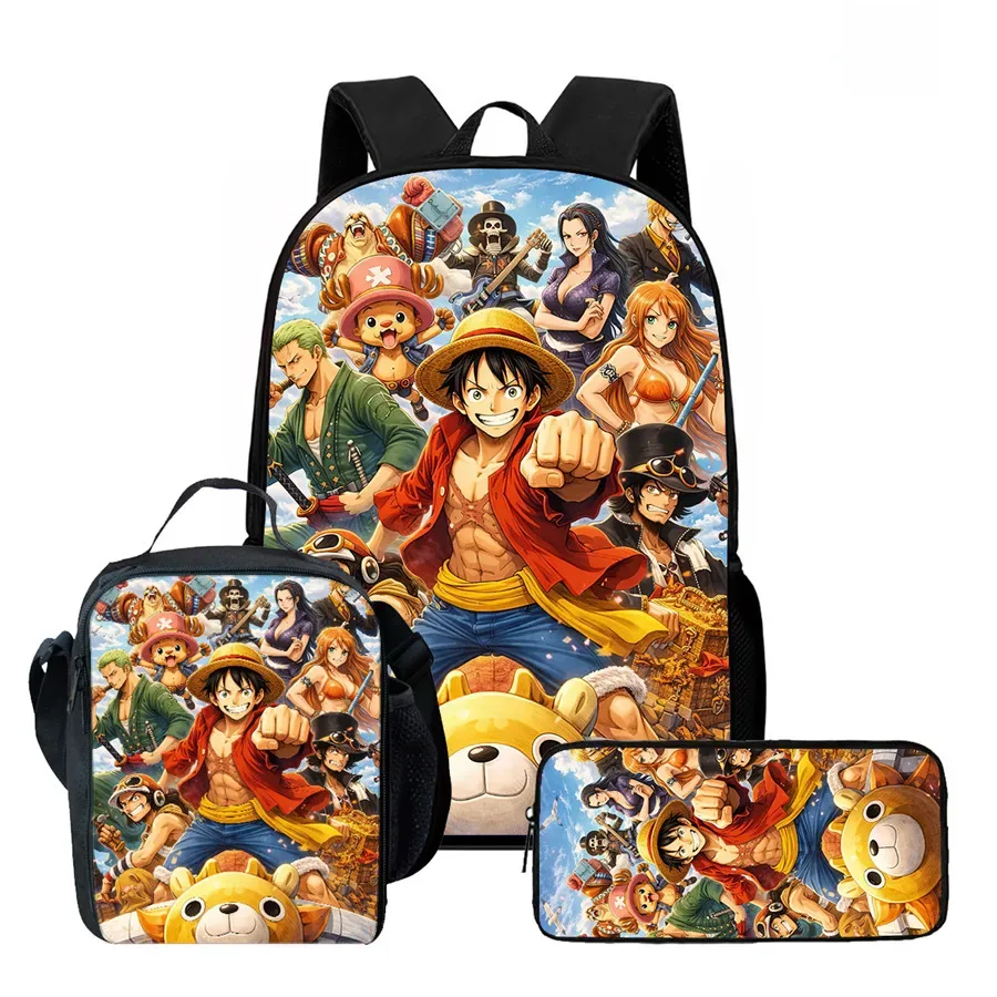 ensemble de sac à dos scolaire 3 pièces 15 pouces avec sac à lunch et trousse à crayons, durable, léger, unisexe, pour garçons et filles de 6 à 10 ans