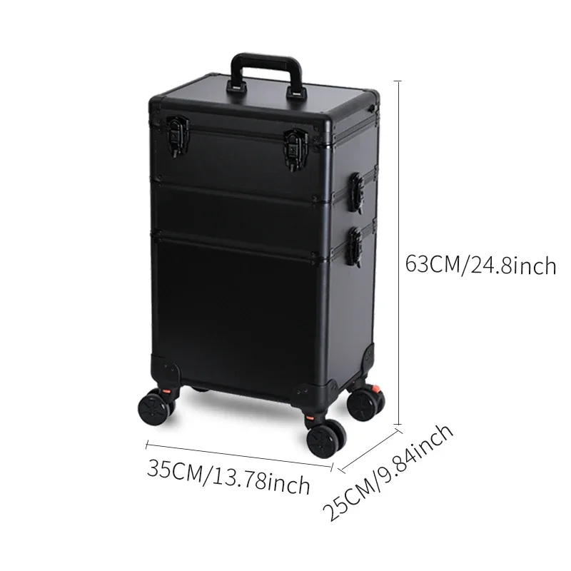 organisateur de maquillage avec lumières led mrirror-grand chariot à cosmétiques, trousse de salon et de barbier chariot roulant pour coiffeurs