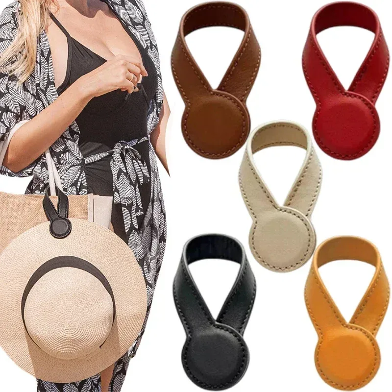 Clip magnétique pour chapeau, support de chapeau pour sac à main, sac à dos, bagages, en cuir PU, attache pour chapeau, accessoires de voyage, boucle en métal
