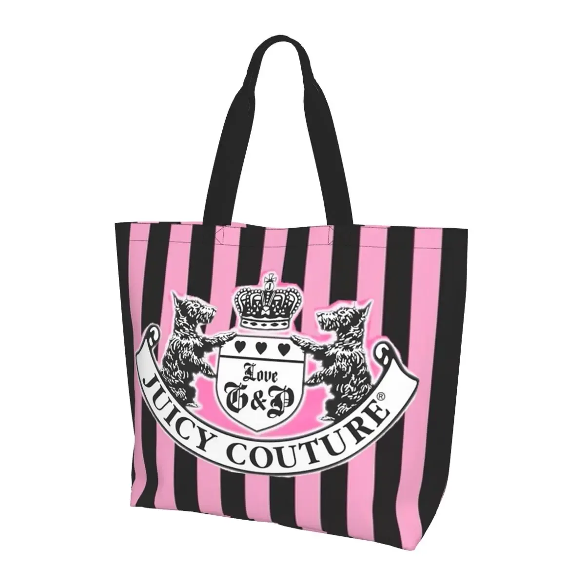 sac fourre-tout classique juicy couture en toile, grande capacité, sac à bandoulière, sac de courses pour femmes
