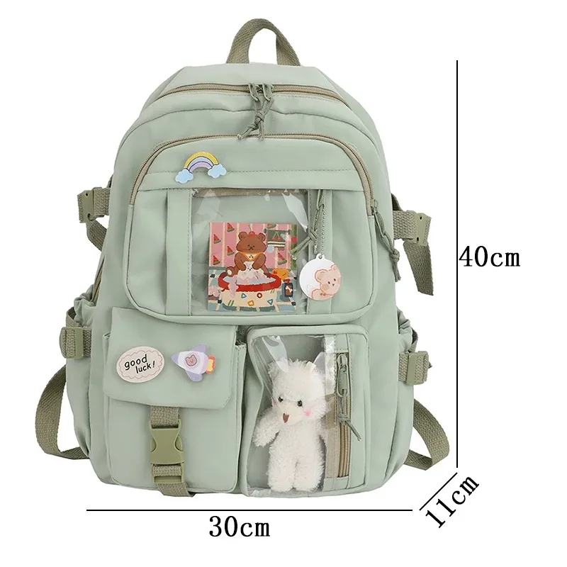 mignon femmes sacs à dos étanche multi-poches en nylon école sac à dos pour étudiant femme filles kawaii ordinateur portable livre pack mochilas
