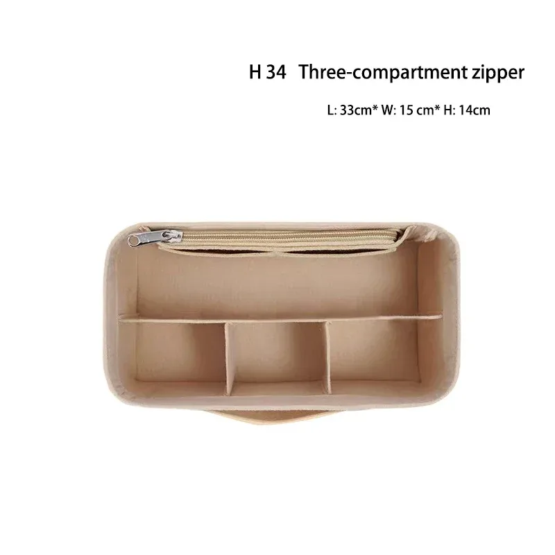 sac à main en feutre pour femmes, organisateur de cosmétiques, adapté pour h lindy mini 26 30 34, pochette intérieure à fermeture éclair, design de luxe