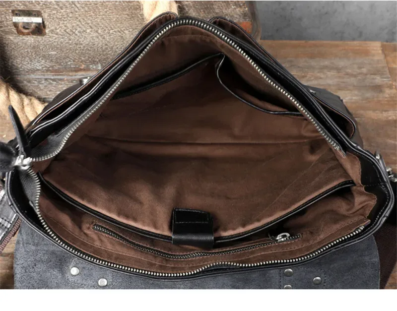 porte-documents en cuir véritable pour hommes, sac à main en peau de cercle naturelle, sacs de messager noirs pour ordinateur portable, affaires de luxe, haute qualité, mode