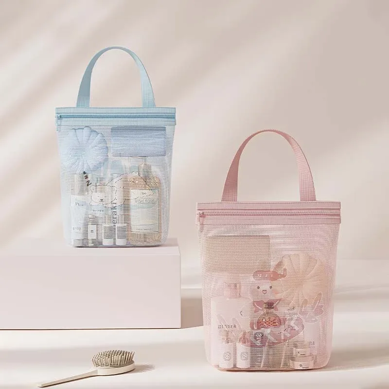 grande trousse de toilette en maille grande capacité, sac de rangement portable pour voyage, douche, natation, gym, accessoires de lavage