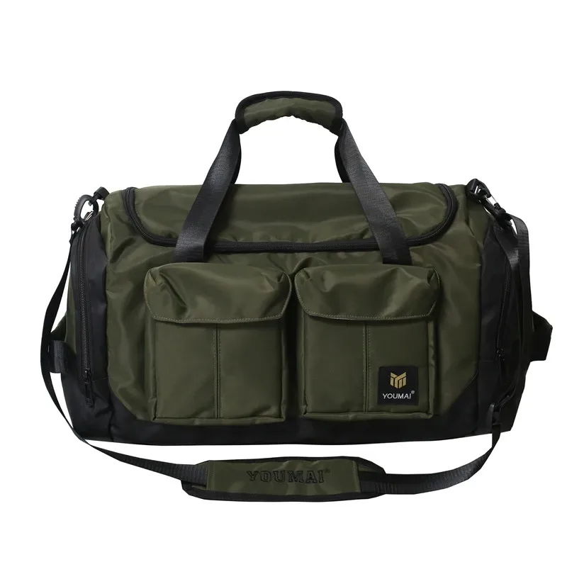 sac de voyage pour pantalons à poches multi-abattes de couleur contrastée, sacoche à bandoulière de grande capacité, sac de fitness pour hommes et femmes, sac de sport à la mode