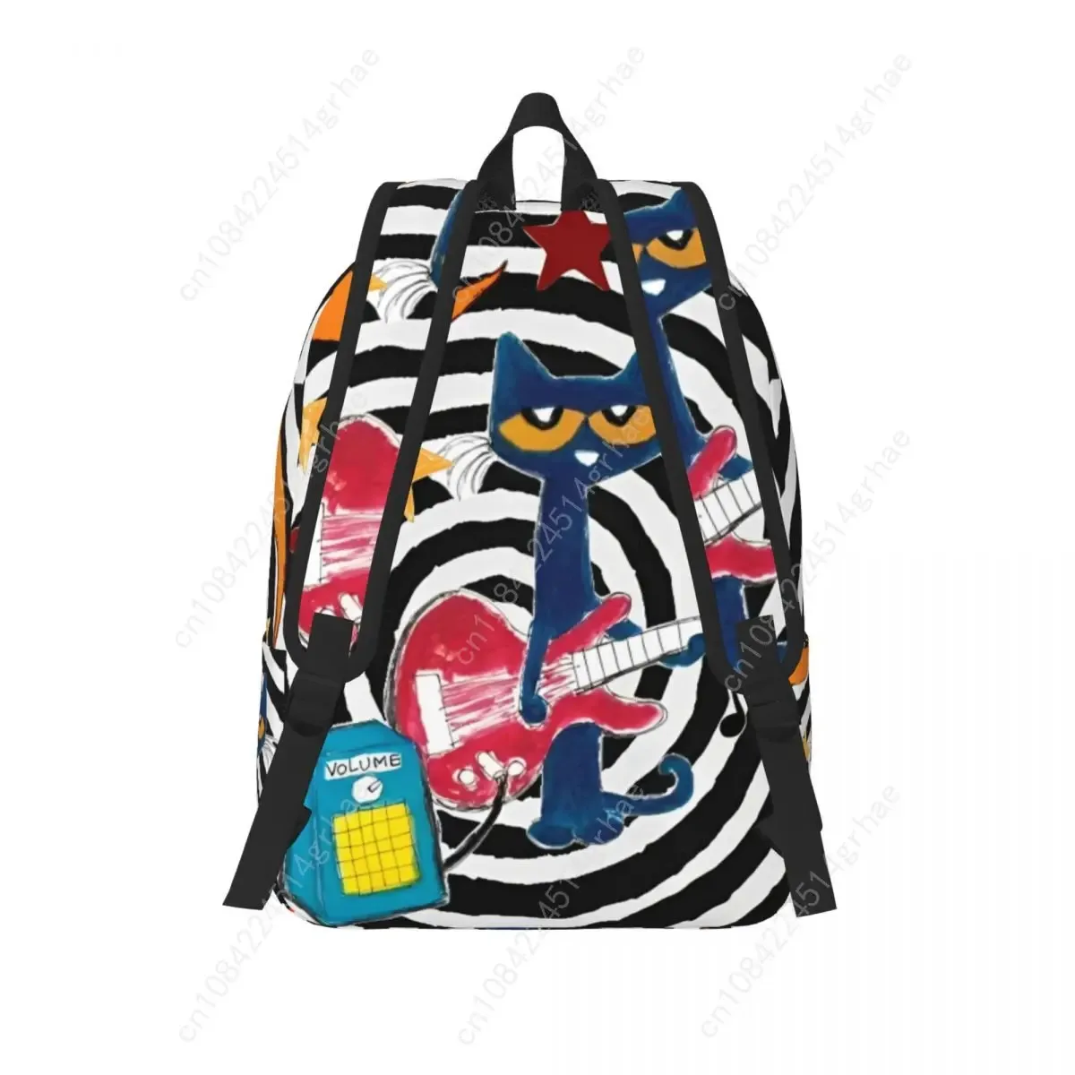 sac à dos cool pour lycée, randonnée et voyage, motif pete le chat et les chats de dessin animé, avec motif 'i love my white shoes', pour hommes et femmes, sacs en toile pour ordinateur portable