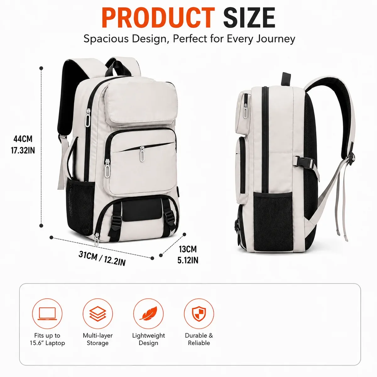 sac à dos de voyage pour homme de grande capacité avec compartiment séparé pour chaussures et plusieurs poches pour organiser les ordinateurs portables, un sac à dos spacieux adapté aux voyages d'affaires, aux vacances et aux trajets quotidiens.