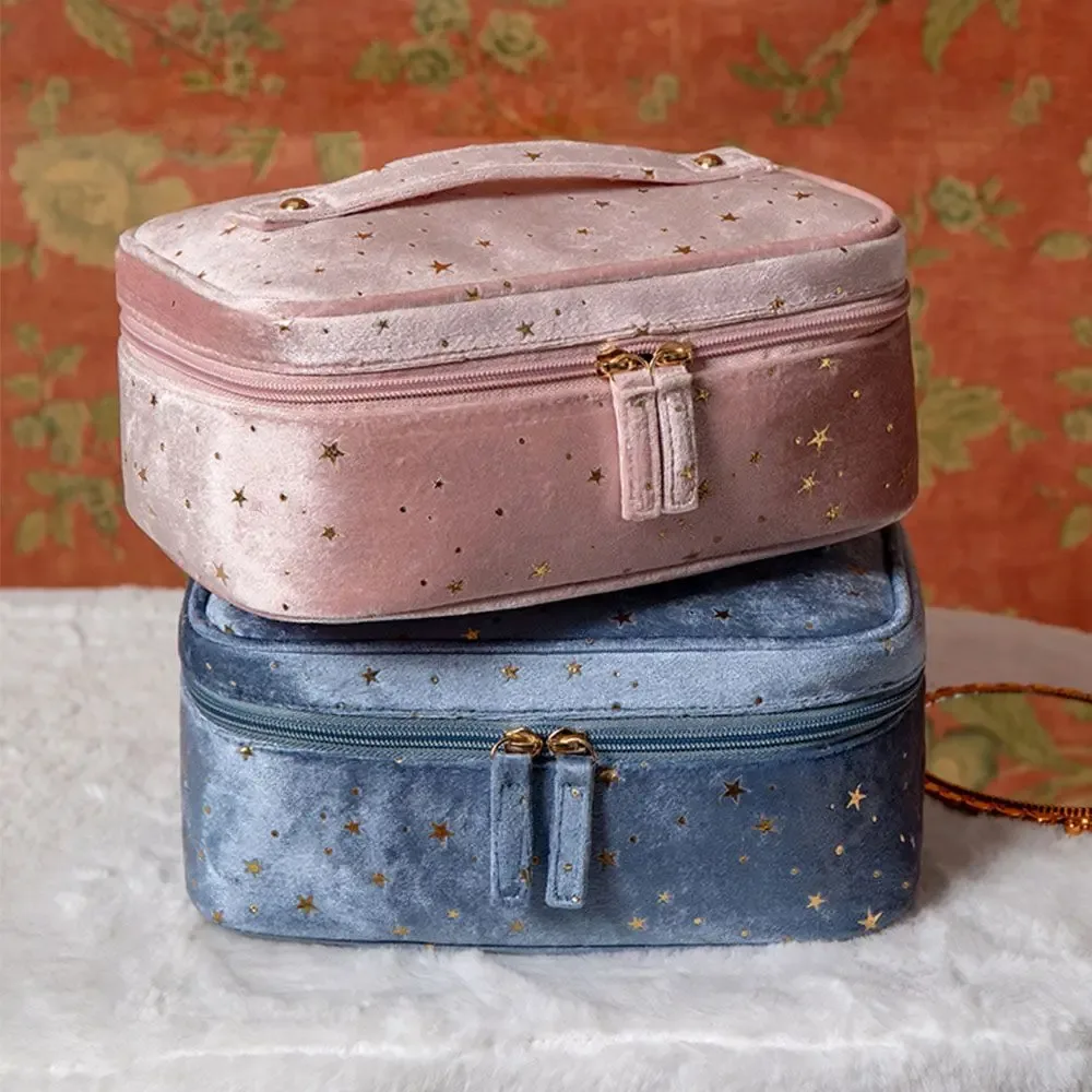 sacs de rangement portables et doux pour cosmétiques, sacs de maquillage multifonctionnels en velours, sacs pour rouge à lèvres, trousse de toilette.
