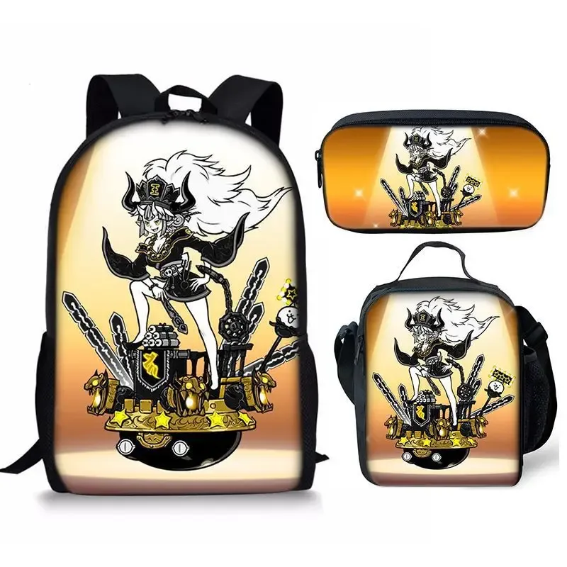 the battle cats – ensemble de trois pièces, sac à dos pour étudiant, sac à stylos, sac de repas, ensemble de trois pièces